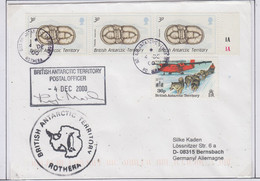 British Antarctic Territory (BAT) 2000 Cover Ca Postal Officer BAT Signature  Ca Rothera 4 DE 2000 (RH158B) - Covers & Documents