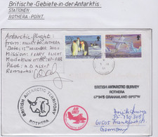 British Antarctic Territory (BAT) 2000 Antarctic Flight Halley To Rothera 15-12-2000 Signature Ca Rothera (RH159) - Briefe U. Dokumente