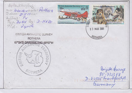 British Antarctic Territory (BAT) 2001 Antarctic Flight Polarstern To Rothera 28.2.2001  Ca Rothera (RH159A) - Covers & Documents