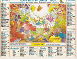 Calendrier De La Poste, Almanach Du Facteur: Meurthe Et Moselle, 1996; A La Rivière, Dans La Forêt, Ed. Oller - Grand Format : 1991-00