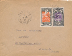 LETTRE OCÉANIE AFAREAITU ILE MOOREA POUR SAINT-SEVER VIA PAPEETE TAHITI COVER OCEANIA - Covers & Documents