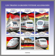 CENTRALAFRICA 2022 MNH German Speed Trains Schnellzüge Trains Grande Vitesse M/S - OFFICIAL ISSUE - DHQ2220 - Treinen