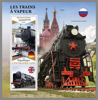 Delcampe - CENTRALAFRICA 2022 MNH Brandenburg Gate Brandenburger Tor Steam Trains S/S - OFFICIAL ISSUE - DHQ2220 - Monuments