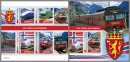 GUINEA REP. 2022 MNH Norwegian Trains Eisenbahnen Trains Norvegiens M/S+S/S - OFFICIAL ISSUE - DHQ2220 - Treinen