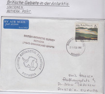 British Antarctic Territory (BAT) 2002 Cover  Ca Rothera 21 FEB 2002 (RH160) - Lettres & Documents
