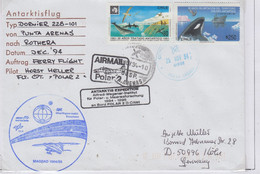 British Antarctic Territory (BAT) 1994 Antarctic Flight Punta Arenas To RotheraCa Punta Arenas  NOV 1994 (RH160C) - Briefe U. Dokumente