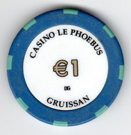 Jeton BG De Casino Le Phoebus à Gruissan (Département Aude 11) €1 - Casino