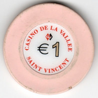 Jeton BG De Casino De La Vallée Saint Vincent Italie €1 (1 Petit Défaut Chaque Côté) - Casino