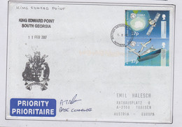 British Antarctic Territory (BAT) Cover Ca King Edward Point Signature Base Commander Ca Rothera 9-.1.2007 (RH163A) - Lettres & Documents