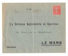 Perforé Roulette - Enveloppe TP N°199 Perforé GD Et Roulette - Neuf - TTB - 1925 - Roulettes