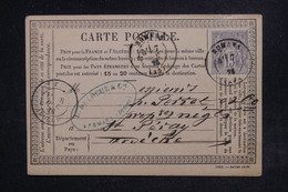 FRANCE - Carte Précurseur De Romans Pour St Peray En 1876 Avec Sage 15ct - L 122203 - Precursor Cards