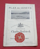 Plan De Genève Pour Les Fêtes Patriotiques De Juillet 1914 Kursaal Casino Apéritif Amer Ycain - Dépliants Turistici