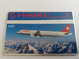 ZWITSERLAND  LANDYS & GYR   SERIE ; 505L  CHF 5,-  A321  SWISSAIR / PLANE      Nice Used   **9601** - Schweiz