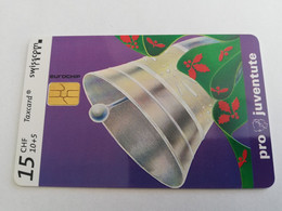 ZWITSERLAND  CHIPCARD   CHF 10,-+ CHF 5,-  PRO JUVENTUTE CHRISTMAS BELL      Nice Used   **9604** - Schweiz