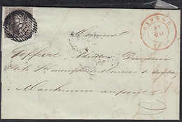 Belgique 1891 - Lettre . Cob Nr.: 6 . Non Dentelé  De Manage ....(DD) DC-10874 - 1849-1865 Médaillons (Autres)