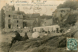 St Servan * La Plage Des Fours à Chaux * Cabines De Bain - Saint Servan