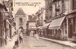CPA Moret Sur Loing - La Grande Rue Vers La Porte De Bourgogne - Cachet Du Restaurant Rue Grande - Tampon Moret Antique - Moret Sur Loing
