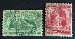 1920 - New Zealand - Peace & Lion - 2 Stamps - Used - Usati