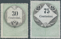 ITALIA-ITALY-ITALIEN,ANCIENT STATES Lombardo Veneto,1854 - 1858 Revenue Stamps Used By Post,30C & 75C,Mint-New - Lombardy-Venetia