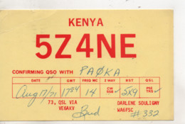 Cpa.Cartes QSL.Z4NE.Kenya.1971.to PAOKA - Radio Amateur