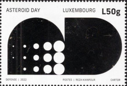 Luxembourg - 2022 - Asteroid Day - Defence - Mint Stamp With Silver Hot Foil Intaglio Printing - Unused Stamps