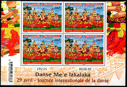 Wallis Et Futuna 2022 - Culture Et Traditions, Danse Me'e Lakalaka - Bloc De 4 Avec Coin Daté Neuf // Mnh - Neufs