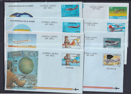 ESPAGNE - 1981 à 1988 - COLLECTION COMPLETE Des ENTIERS AEROGRAMMES ILLUSTREES - 13 LETTRES ! - 1931-....