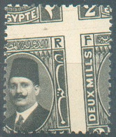 FOUAD I 2p. Black MISPERFORATION  Mnh, Xx.  Superbe - 19423 - Nuevos