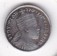ETHIOPIE . GERSH EE 1895 A (1903) . MENELIK II . ARGENT, KM# 12 - Ethiopia