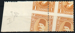 FOUAD I 1p. Orange In Pair With   MISPERFORATION  Mnh, Xx.  Superbe - 19427 - Ungebraucht