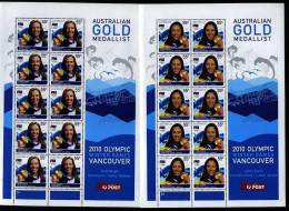 AUSTRALIA - 2010  GOLD MEDALLISTS OLYMPIC GAMES VANCOUVER  TWO  SHEETLETS  MINT NH - Hojas, Bloques & Múltiples