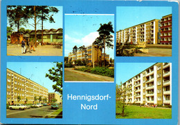 33498 - Deutschland - Henningsdorf Nord , Kr. Oranienburg , Kaufhalle , Schule , Hradeker Straße , Mehrbildkarte - Henningsdorf