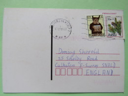 Poland 1999 Postcard Kedzierzynkozle To England - Zodiac Taurus - Pinecones Pinus - Covers & Documents