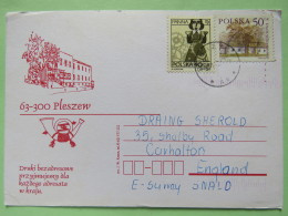 Poland 1997 Postcard To England - Country Estates Lopusznej - Zodiac Virgo - Covers & Documents