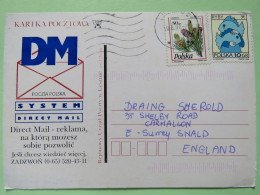 Poland 1998 Postcard Direct Mail To England - Pinecones Pinus - Zodiac Pisces - Brieven En Documenten