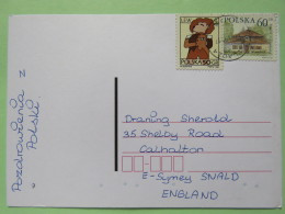 Poland 1998 Postcard Zeladza To England - Country Estates Zyrzyna - Zodiac Leo - Lettres & Documents