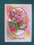 Poland 1999 Postcard "flowers" To England - Zodiac Taurus Ram - Houses - Heart - Cartas & Documentos