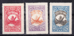 Lithuania Litauen 1926 Mi#243-245 Mint Hinged - Litauen