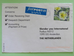 New Zealand 2001 Cover To Holland - Flower - Lettres & Documents