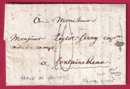 MARQUE N°2 ARMEE DE DALMATIE 1807 SPALATRO SPLIT CROATIE CROATIA FONTAINEBLEAU SEINE ET MARNE LETTRE COVER FRANCE - Marques D'armée (avant 1900)