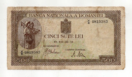 Romania - 1941 - Banconota Da 500 Lei - Usata - (FDC34968) - Romania