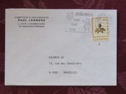 Luxemburg 1991 Cover Luxembourg To Belgium - Mushroom (damaged) - Gardening Slogan - Covers & Documents