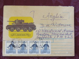 Poland 1997 Tank Illustrated Cover Wroclaw To England - Zodiac Aquarius - Lettres & Documents