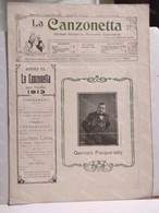 Magazine LA CANZONETTA Napoli 1913 GENNARO PASQUARIELLO - Musik