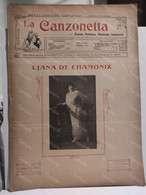 Magazine LA CANZONETTA Napoli 1912 LJANA DE CHAMONIX - Musik