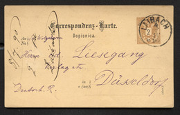 Postkarte P48 LAIBACH Ljubljana SLOWENIEN - Düsseldorf 1890 - Briefkaarten