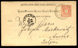 Postkarte P51 I KRAKAU Kraków - Antwerpen BELGIEN 1885 - Briefkaarten