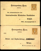 Antwort-Postkarten P52A ZUDRUCKE Wien 1883 - Cartes Postales