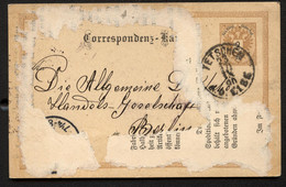 Postkarte P61 TETSCHEN Děčín - Berlin 1890 - Cartes Postales