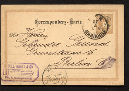 Postkarte P61 Wien Mariahilf - Berlin 1890 - Postkarten